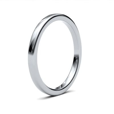 James Moore Wedding Rings | 9ct White Gold | 2mm | Heavy | Soft Court | AG_2LHS-9W