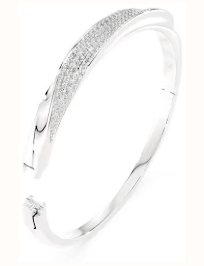 Swarovski Swarovski Classica bangle, Round cut, White, Sterling silver 5764808 - alternate view 3