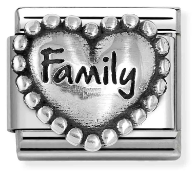 Nomination Classic Family Heart Sterling Silver & Steel Charm 330101/84