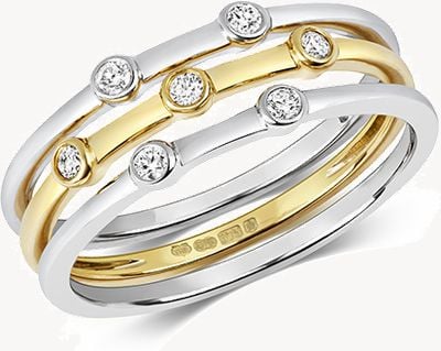 Treasure House 9ct Gold Diamond Dot Stacker Rings RD199/Q