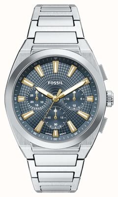 Fossil Everett Chronograph (44mm) Blue Dial / Stainless Steel Bracelet FS6154