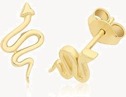 9ct Yellow Gold Snake Stud Earrings ES729