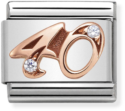 Nomination Classic 40 9ct Rose Gold & Steel Charm 430315/40