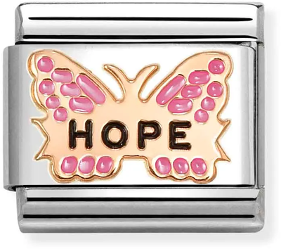 Nomination Classic Hope Butterfly 9ct Rose Gold Charm 430202/50