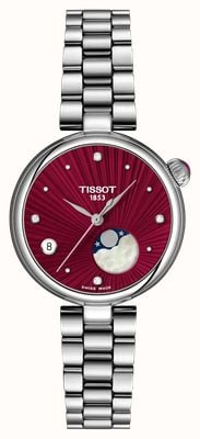 Tissot Desir Moonphase Quartz (29.6mm) Red Dial / Stainless Steel Bracelet T1522231142600