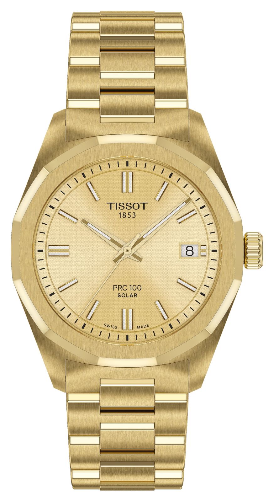 Tissot T1518223302100 PRC 100 Solar (34mm) Gold Dial / Gold Watch