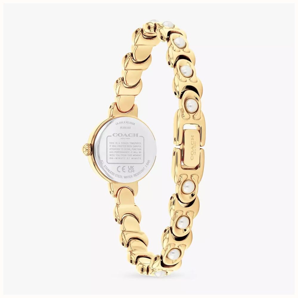 Coach Ladies Iris Mother of Pearl Dial Golden Pearl Bracelet Watch 14504699 - alternate view 3