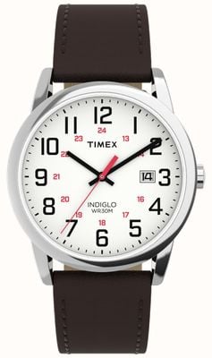 Timex Easy Reader (38mm) White Dial / Brown Leather Strap TW2Y12600
