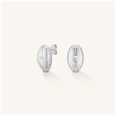 Rosefield Jewellery Ladies Bold Solitary Texture Silver Studs JEBTG-J1203