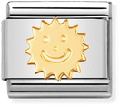 Nomination Classic Sun 18ct Gold & Steel Charm 030110/02