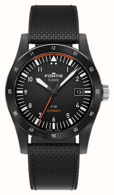 FORTIS Flieger F-39 Werk 7 Automatic Limited Edition (39mm) Mission Black on Hybrid Strap F4220028