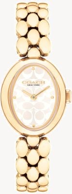 Coach Women's Sammy (22mm) Beige Logo Dial / Gold-Tone Stainless Steel Bracelet 14504417