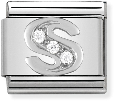 Nomination Classic Letter S Sterling Silver & Steel Cubic Zirconia Charm 330301/19