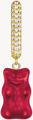 Thomas Sabo x HARIBO Red Goldbear White Zirconia Set Gold-Plated Hoop Earring - Single Earring ONLY CR727-414-10