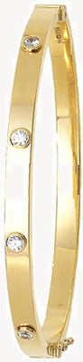Treasure House 9ct Yellow Gold Cubic Zirconia Set 4mm Bangle BN165