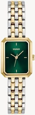 HUGO #COSY (21mm) Green Dial / Two-Tone Stainless Steel Bracelet 1540180