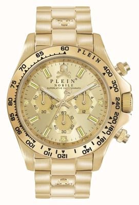 Philipp Plein $TREET COUTURE DATE NOBILE (43mm) Gold Chronograph Dial / Gold PVD Stainless Steel Bracelet PWCAA1121