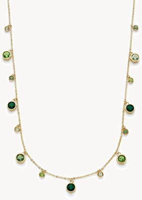 Olivia Burton Mini Droplet Green Crystal Gold Plated Necklace 24100531