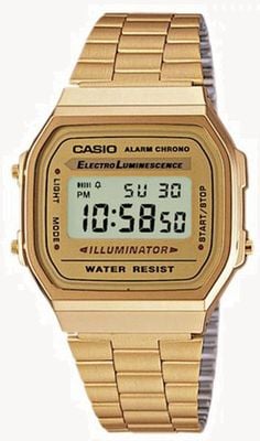 Casio Unisex Gold Plated Retro Digital Collection EX-DISPLAY Watch A168WG-9EF EX-DISPLAY