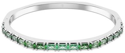 Swarovski Matrix Bangle - Baguette Cut, Octagon Shape, Green, Rhodium Plated 5705785
