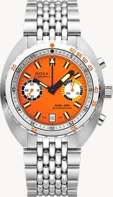 DOXA SUB 200 T.GRAPH II Professional (42mm) Orange Iconic Dial / Stainless Steel Rice-Grain Watch 806.10.351.10