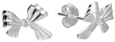 Silver Ribbon Bow Stud Earrings H6279/S