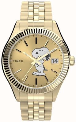 Timex Women's Peanuts X Waterbury Legacy (36mm) Gold Dial / Gold-Tone Stainless Steel Bracelet TW2V47300