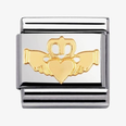 Nomination CLASSIC Gold Celtic Claddagh Heart and Crown Charm 030119/05