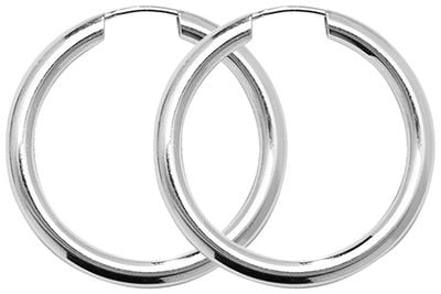 Silver 30mm Sleeper Hoop Earrings G5545-30
