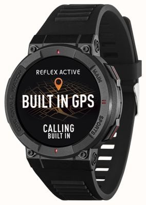 Reflex Active Series 43 GPS Sports Smart Calling Watch (50mm) Black Silicone Straps RA43-2214