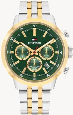 Tommy Hilfiger KENT Chronograph (43mm) Green Dial / Two-Tone Stainless Steel Bracelet 1710754