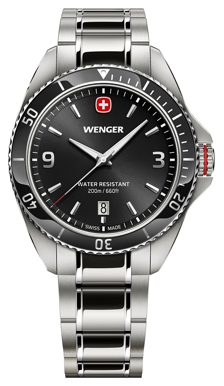 Wenger 01.2031.101 Executive Quartz (40mm) Black Sunburst Watch