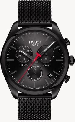 Tissot Men's PR100 Chronograph Black PVD Plated Bracelet T1014173305100