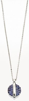 Fiorelli Gold 9k White Gold Iolite Pavé Disc Necklace GN250