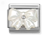 Nomination Classic Bow White Mother of Pearl Sterling Silver & Steel Charm 330509/20