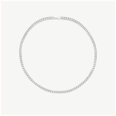 D.LOUISE Ladies Luxe Tennis Necklace CZ Silver 40cm SKN-72