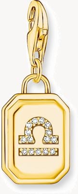 Thomas Sabo Gold-Plated Charm Pendant Zodiac Sign Libra With Zirconia 2153-414-39