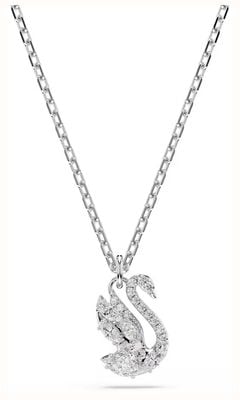 Swarovski Swan pendant, Mixed cuts, Swan, White, Rhodium plated 5754347
