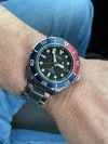 Customer picture of Seiko Men's Prospex 42.8mm Solar Sapphire | Blue and Red Bezel | Black Dial | Stainless Steel Bracelet SNE591P1