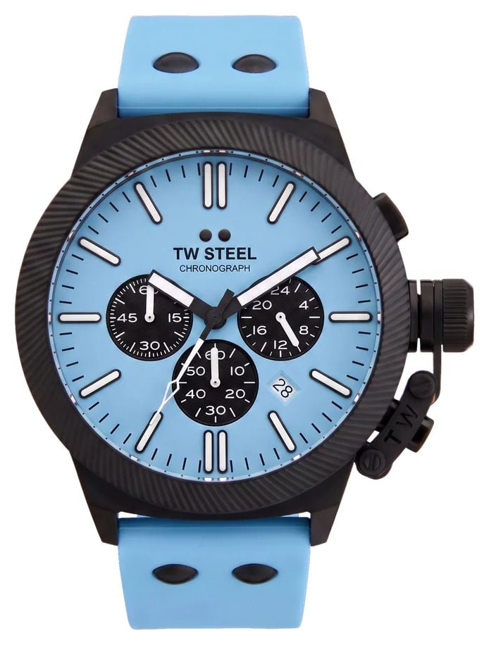 TW Steel CS129 Canteen Quartz Chronograph (45mm) Light Blue Watch