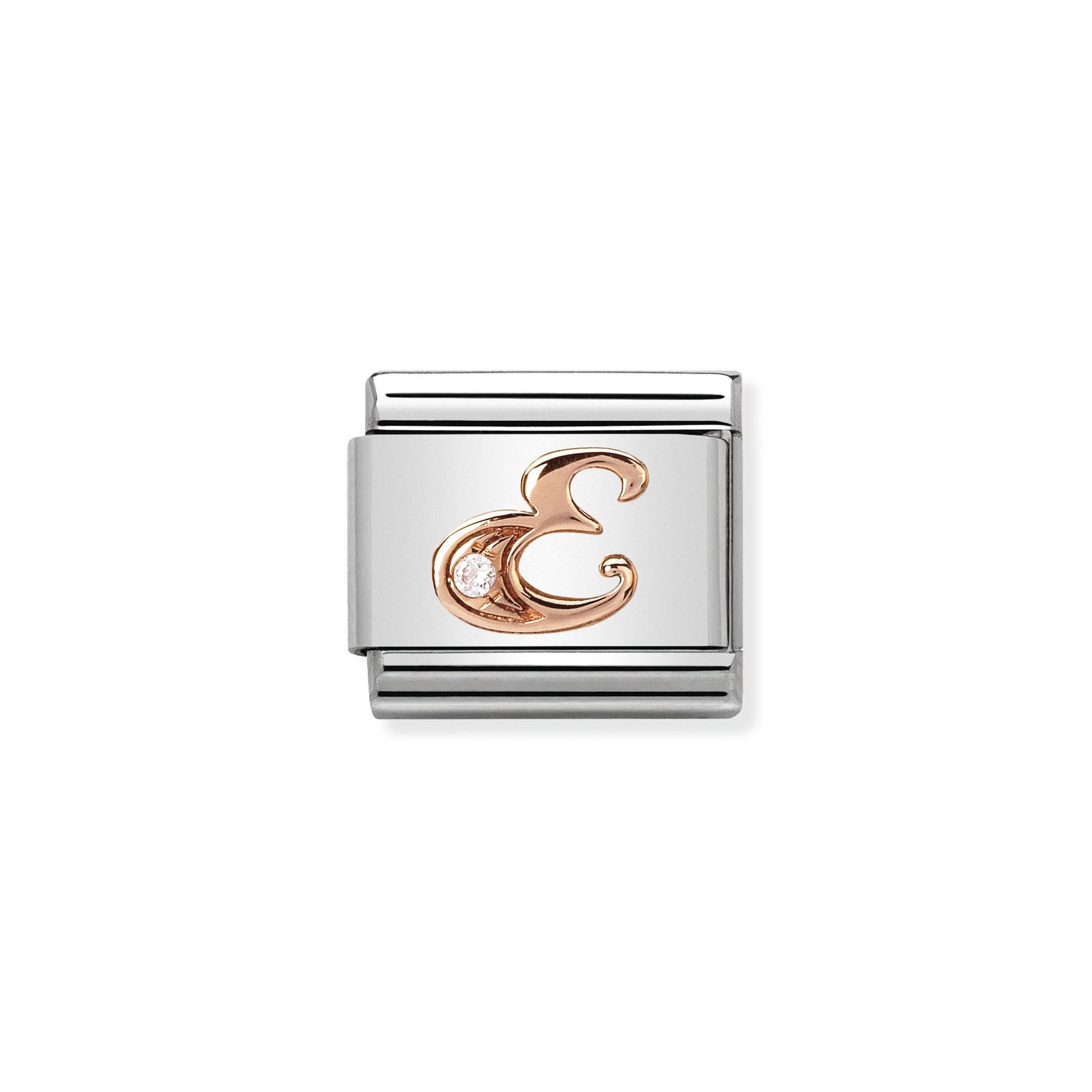 Nomination 430310/05 Classic Letter E 9ct Rose Gold & Steel Jewellery