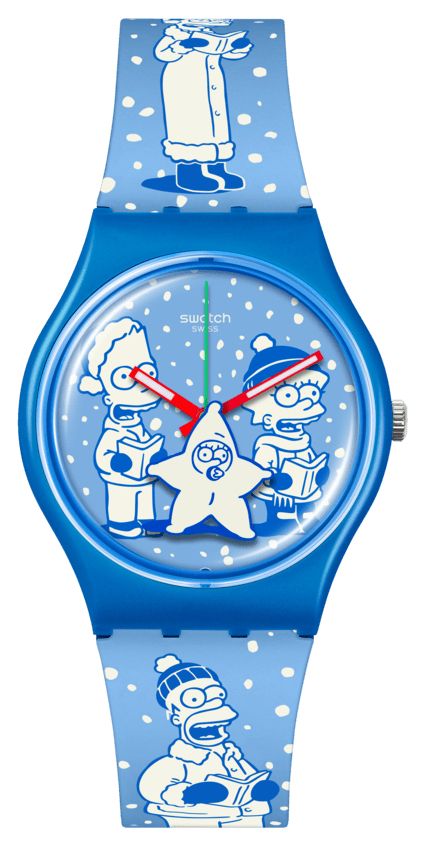 Swatch SO28Z126 X The Simpsons Tidings Of Joy (34Mm) Blue Watch