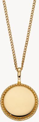 Elements Silver Silver Gold Plated Millegrain Edge Disc Pendant Only P5001