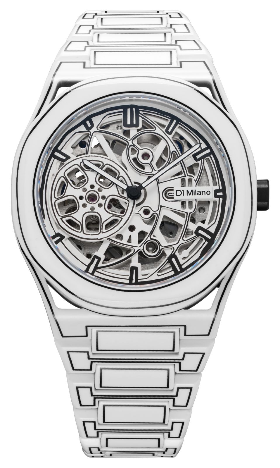 D1 Milano SKBJ20 Skeleton White Sketch (40.5mm) White Watch