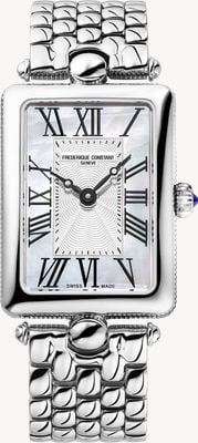 Frederique Constant Classics Art Deco Carrée (28mm) Mother-of-Pearl Dial / Stainless Steel Bracelet Watch FC-200MPW2AC6B