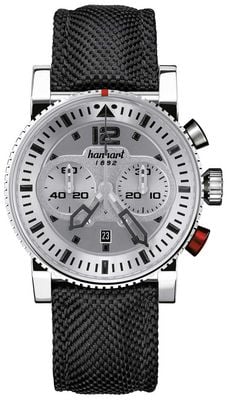 Hanhart PRIMUS Pilot Automatic Chronograph (44mm) Silver Dial / Black Textile Strap - M 740.220-3020