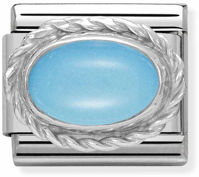 Nomination Classic Hard Stones Stainless Steel Rich Silver Sterling Silver Setting TURQUOISE Charm 330503/06