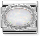 Nomination Classic White Opal Sterling Silver & Steel Charm 330503/07