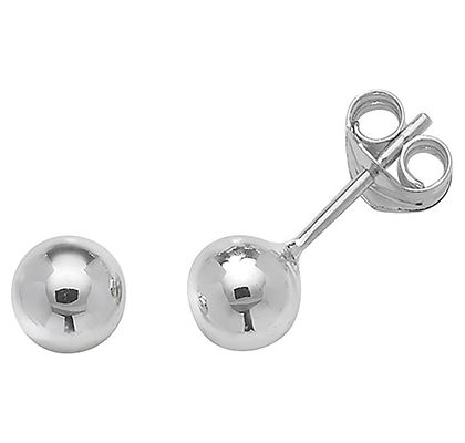James Moore TH ES203W 9ct White Gold 5mm Ball Stud Earrings Jewellery