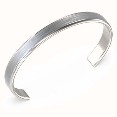 Guess Men's PITSTOP Brushed Stainless Steel Bangle JUMB04447JWSTL